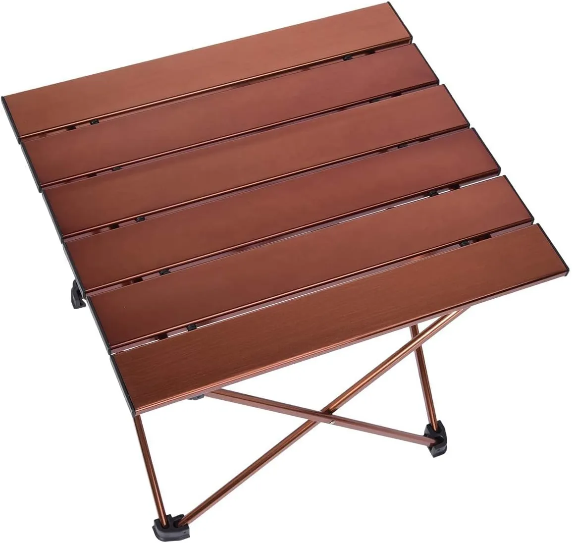 Portable Camping Folding Table, Outdoor Lightweight Camping Aluminum Table for Picnic Camp Boat Travel, Party Dining Camp Tables(Coffee) (Large-27 Dx18 Wx16 H(68.5×46.5×40.5 cm))