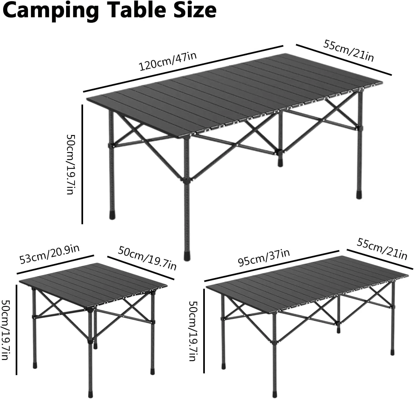 Portable Camping Side Table, Lightweight Aluminum Folding Table with Carry Bag, Ideal for Picnic, BBQ, Cooking, and Outdoor Activities Wood Color 50×53×50cm/19.7×20.9×19.7in