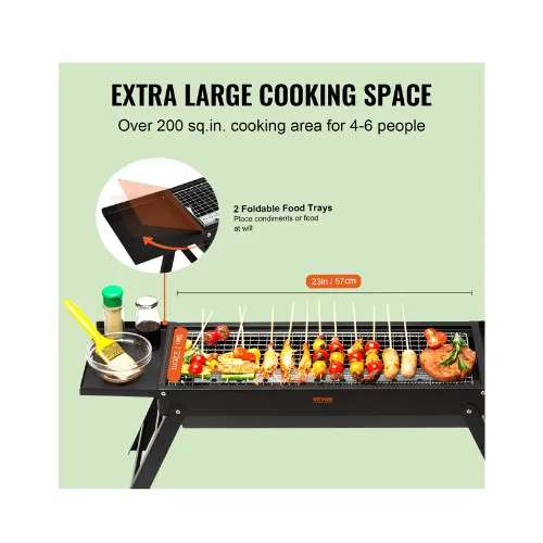 Portable Charcoal Grill 23 inch Small Barbecue Outdoor Grill Foldable