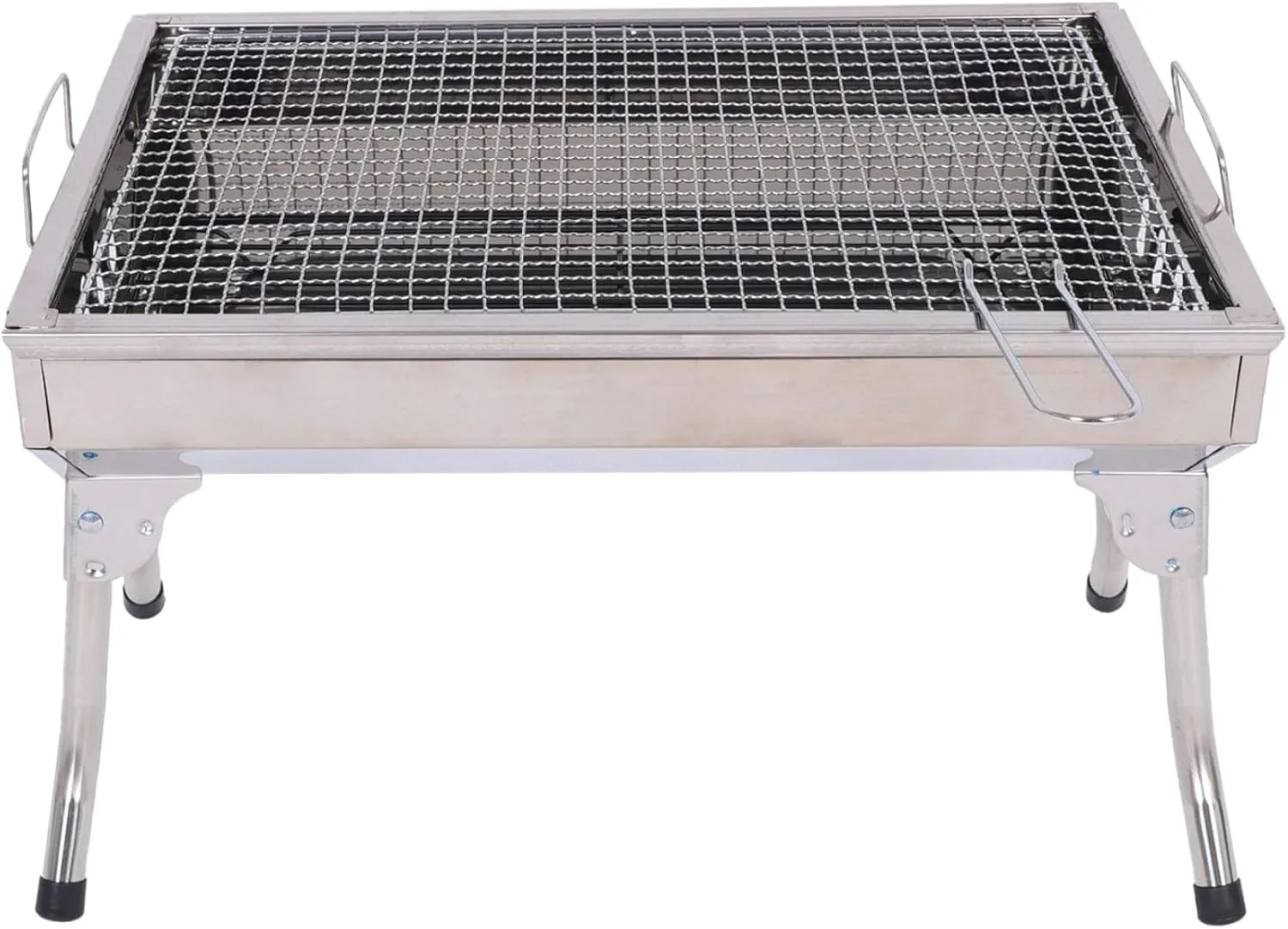 Portable Charcoal Grill, Barbecue Grill, Foldable Portable Charcoal 18.3x12.8x12.4" Stainless Steel BBQ for Camping, Travel, Hiking