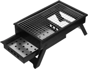 Portable Charcoal Grill Compact Stainless Steel Bbq Grill for Outdoor Camping Picnics and Backyard Gatherings Lightweight with Pullout Charcoal Box for People