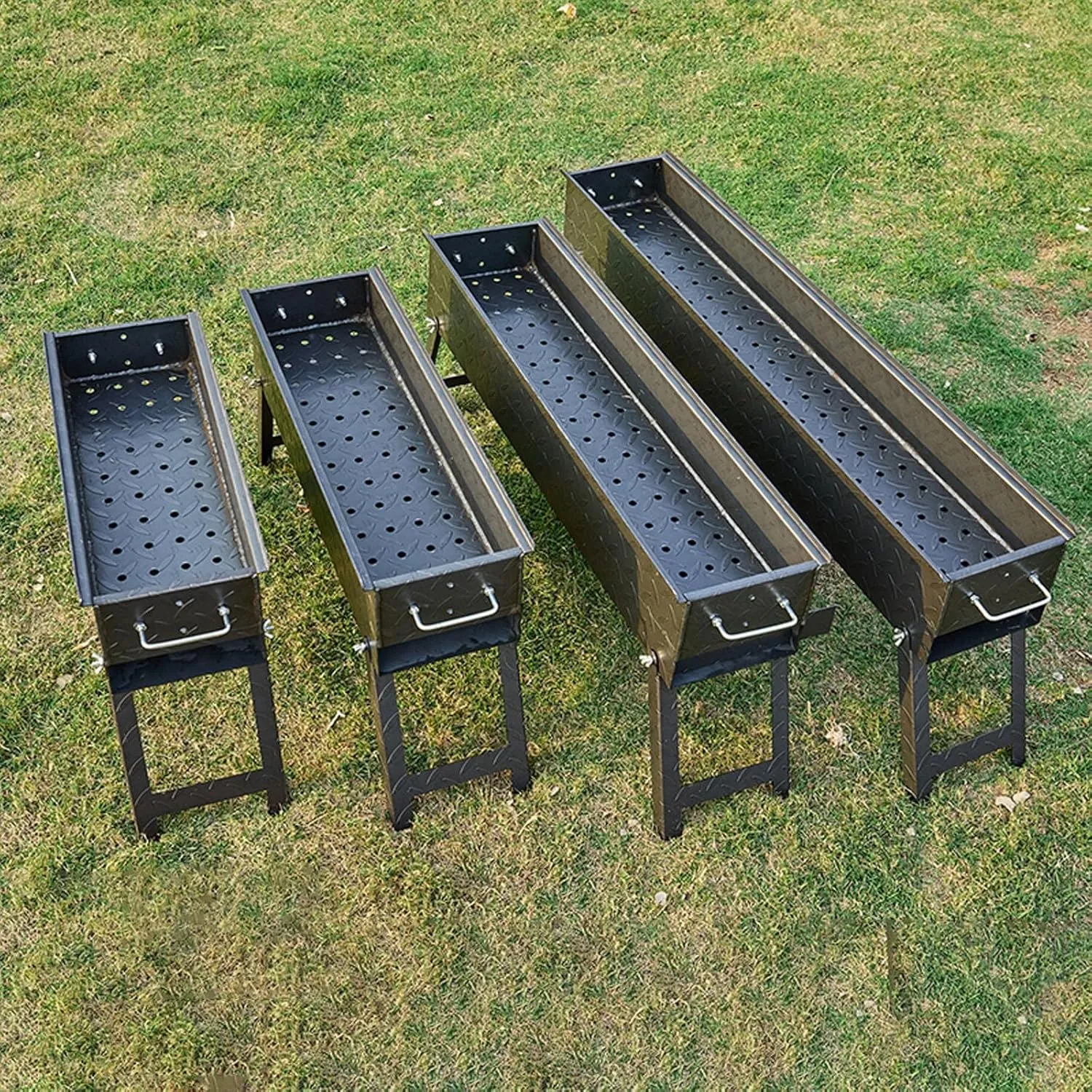 Portable Charcoal Grill for Camping Foldable Bracket Thickened Steel Plate BBQ Grill for Travel Outdoor Cooking Backyard Patio Garden(50 * 19 * 35cm)