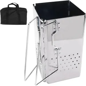 Portable Foldable BBQ Charcoal Grill, Stainless Steel Camping Barbecue Grill, Thickened and Durably for Outdoor Parties, Picnics and Home Use