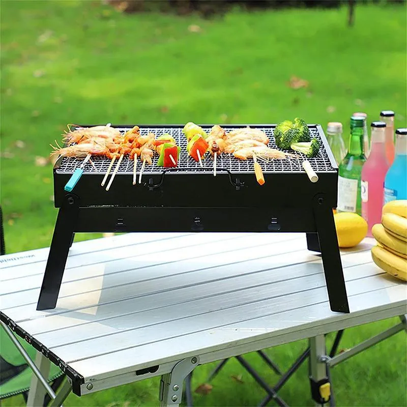 Portable Foldable Charcoal BBQ Grill for Outdoor Camping Picnic and Hibachi Cooking