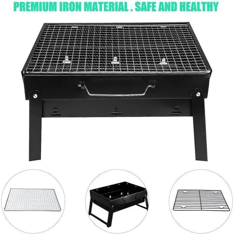 Portable Foldable Charcoal BBQ Grill for Outdoor Camping Picnic and Hibachi Cooking