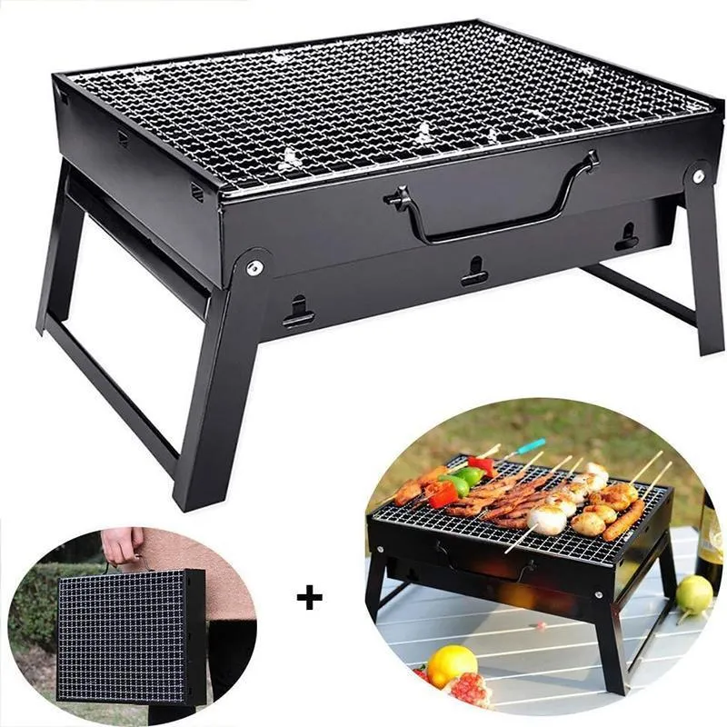 Portable Foldable Charcoal BBQ Grill for Outdoor Camping Picnic and Hibachi Cooking