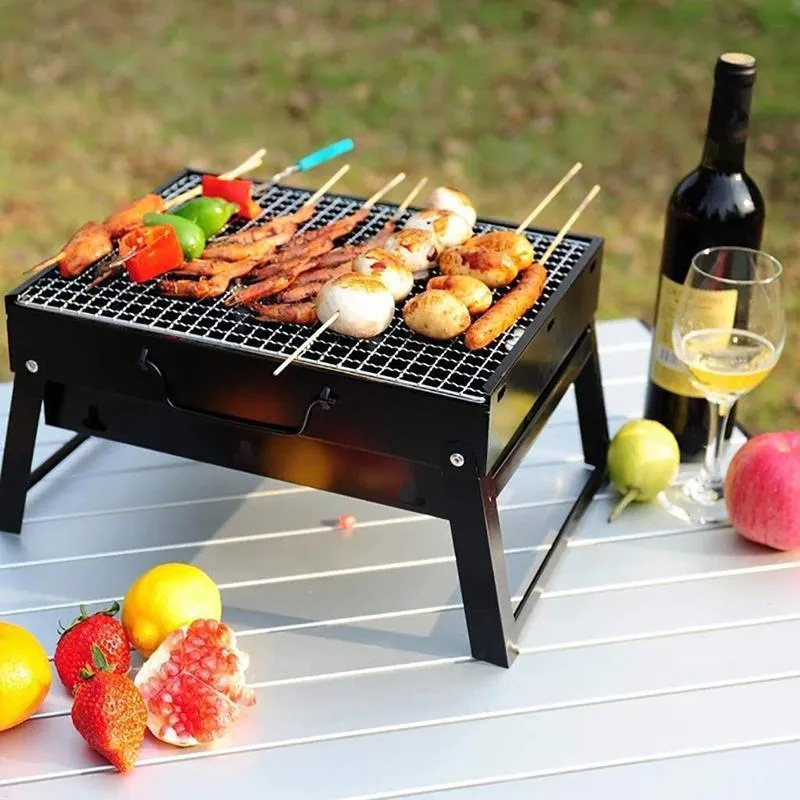 Portable Foldable Charcoal BBQ Grill for Outdoor Camping Picnic and Hibachi Cooking