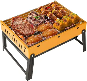 Portable Foldable Mini Charcoal Grill, Compact Tabletop BBQ Grill for Outdoor Camping Tailgating Hiking Picnics & Backyard Parties