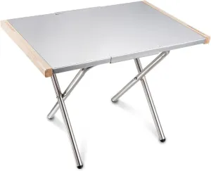 Portable Folding Bamboo Table with Adjustable Aluminum Legs for Outdoor Camping BBQ, Picnic, and Tailgating - Lightweight & Compact with Storage Bag