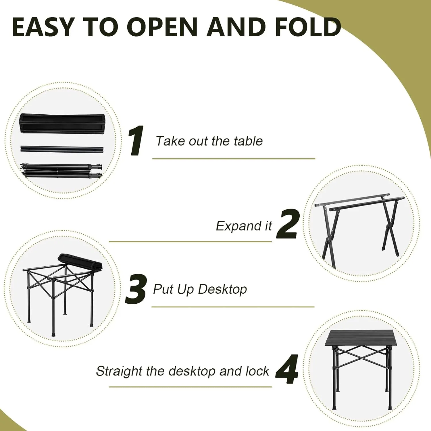 Portable Folding Camping Tables for 2-4 Persons,Square Roll-up Patio Table Camp Ultralight Collapsible Outdoor Side Tables Beach Table with Storage Carry Bag for Travel Hiking Backyard BBQ Party