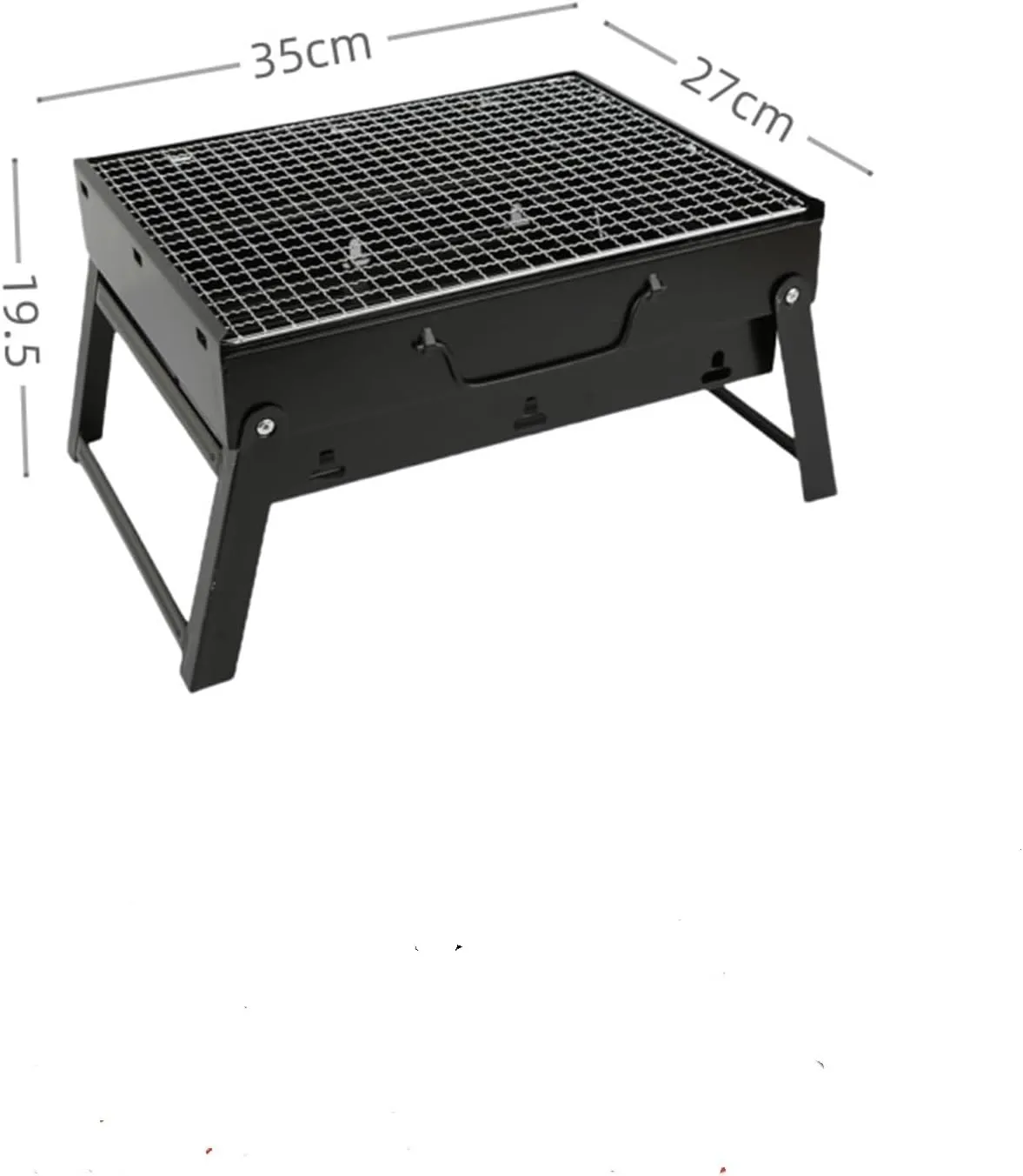 Portable Folding Charcoal BBQ Grill, Compact and Smokeless Grill for Camping, Picnics, and Outdoor Cooking