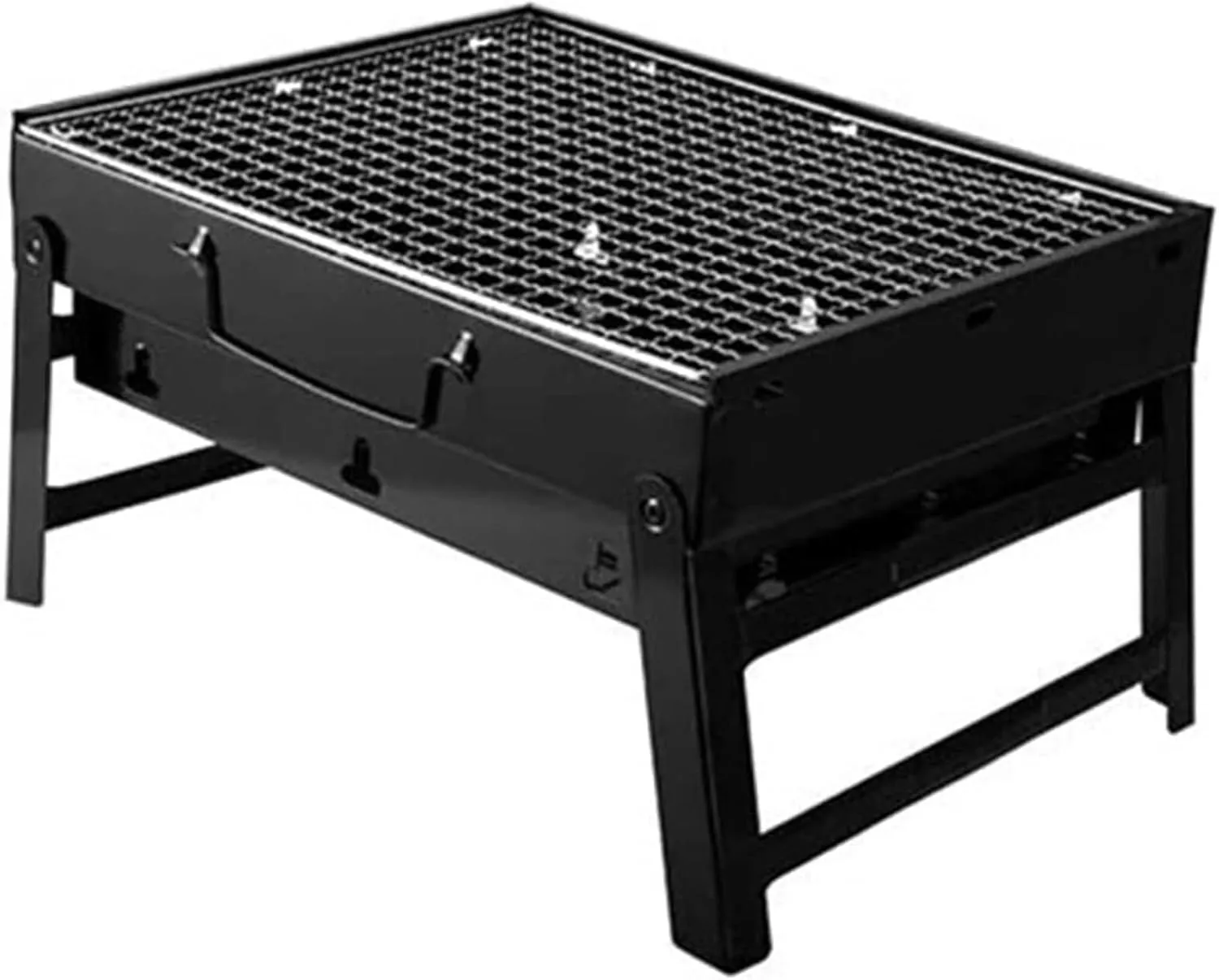 Portable Folding Charcoal BBQ Grill, Stainless Steel Tabletop Barbecue for Picnic, Outdoor Camping, and Tailgating