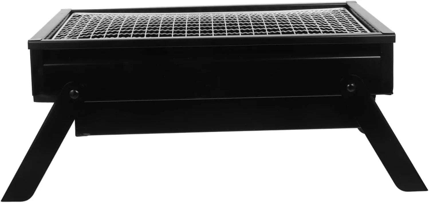 Portable Folding Charcoal Grill for Outdoor Camping Compact Pullout Charcoal Box for Backyard Travel Cooking for People