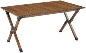Portable Folding Outdoor Table, 37 x 23.4 inch, Aluminum Roll-up Top, Brown
