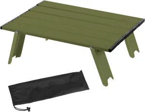 Portable Folding Table Camping Ultralight Aluminum Solid Construction Strong Load-Bearing High Stability Mini Size Collapsible