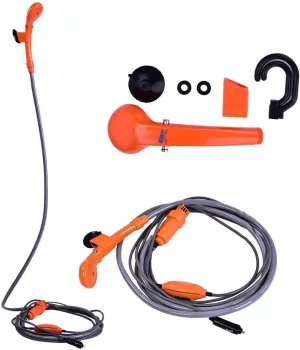 Portable Outdoor Camping Shower, 12V 3A 35W Plastic Car Plug Outdoor Portable Vehicle Mounted Shower Kit for Camping Travel Boating Fishing Pet Cleaning Outdoor Shower Kit