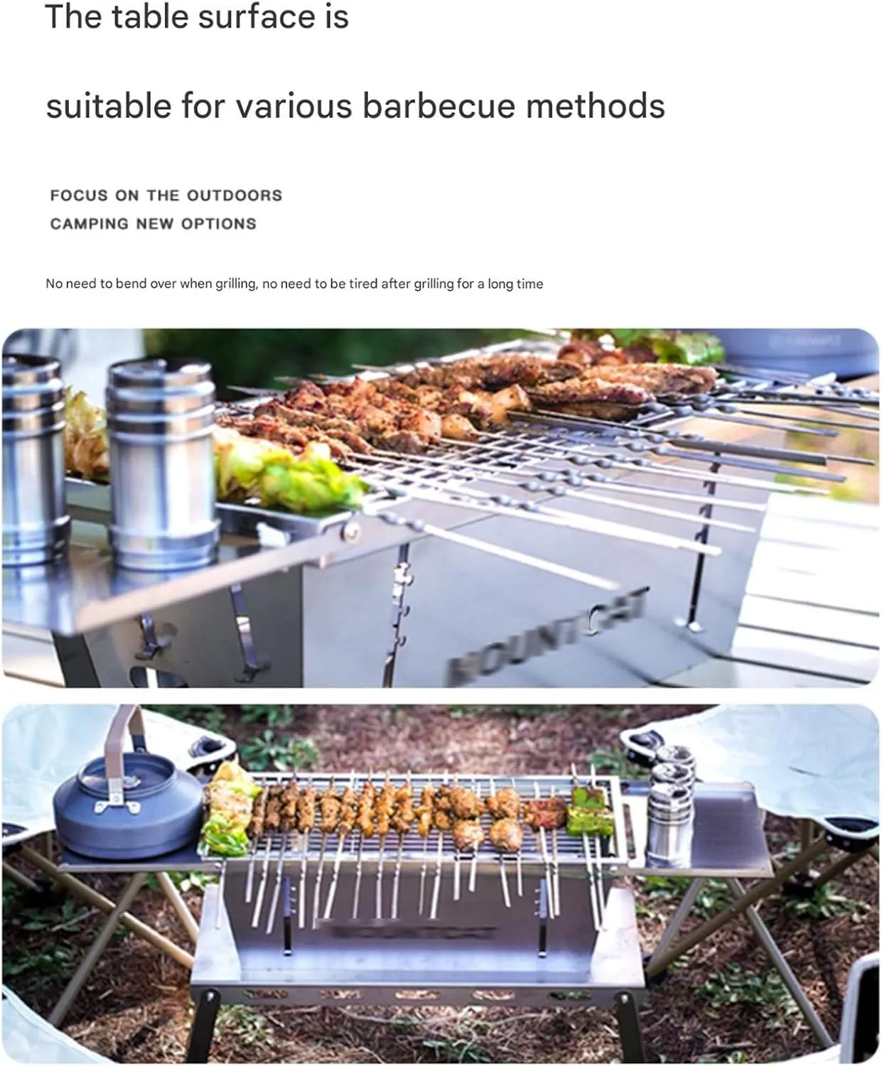 Portable Outdoor Folding BBQ Grill Set, Camping Picnic Grill Kit With Carrying Bag, 304 Stainless Steel - Perfect for Backyard,Tailgating Standard