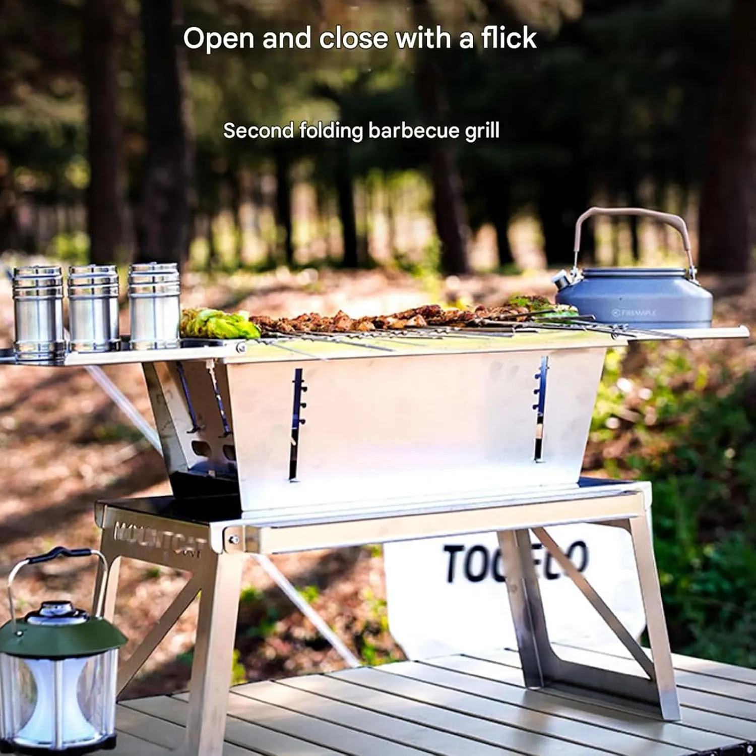 Portable Outdoor Folding BBQ Grill Set, Camping Picnic Grill Kit With Carrying Bag, 304 Stainless Steel - Perfect for Backyard,Tailgating Standard