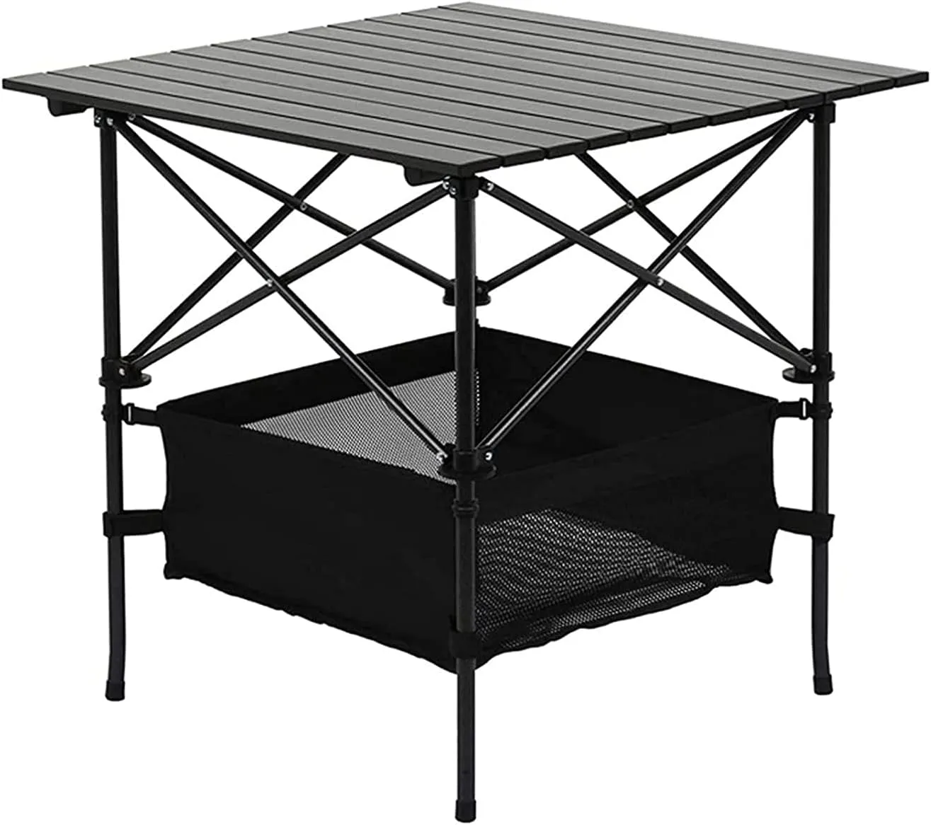 Portable Picnic Tables Folding Camping Table Aluminum Roll-Up Table with Carrying Bag Snack Charcuterie Table for Beach/Lawn/Travel