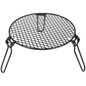 Portable Round Campfire Grill Grate with Foldable Legs, 12” From Redcamp
