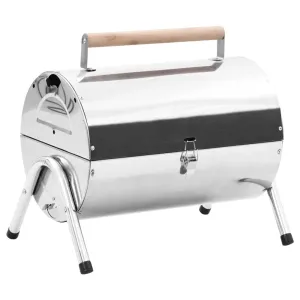 Portable Tabletop Charcoal BBQ Grill Stainless Steel Double Grids - vidaXL