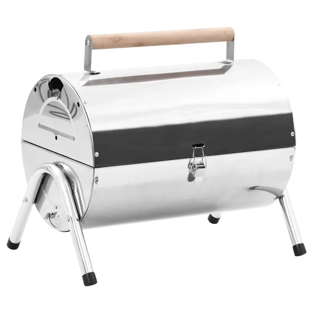 Portable Tabletop Charcoal BBQ Grill Stainless Steel Double Grids - vidaXL