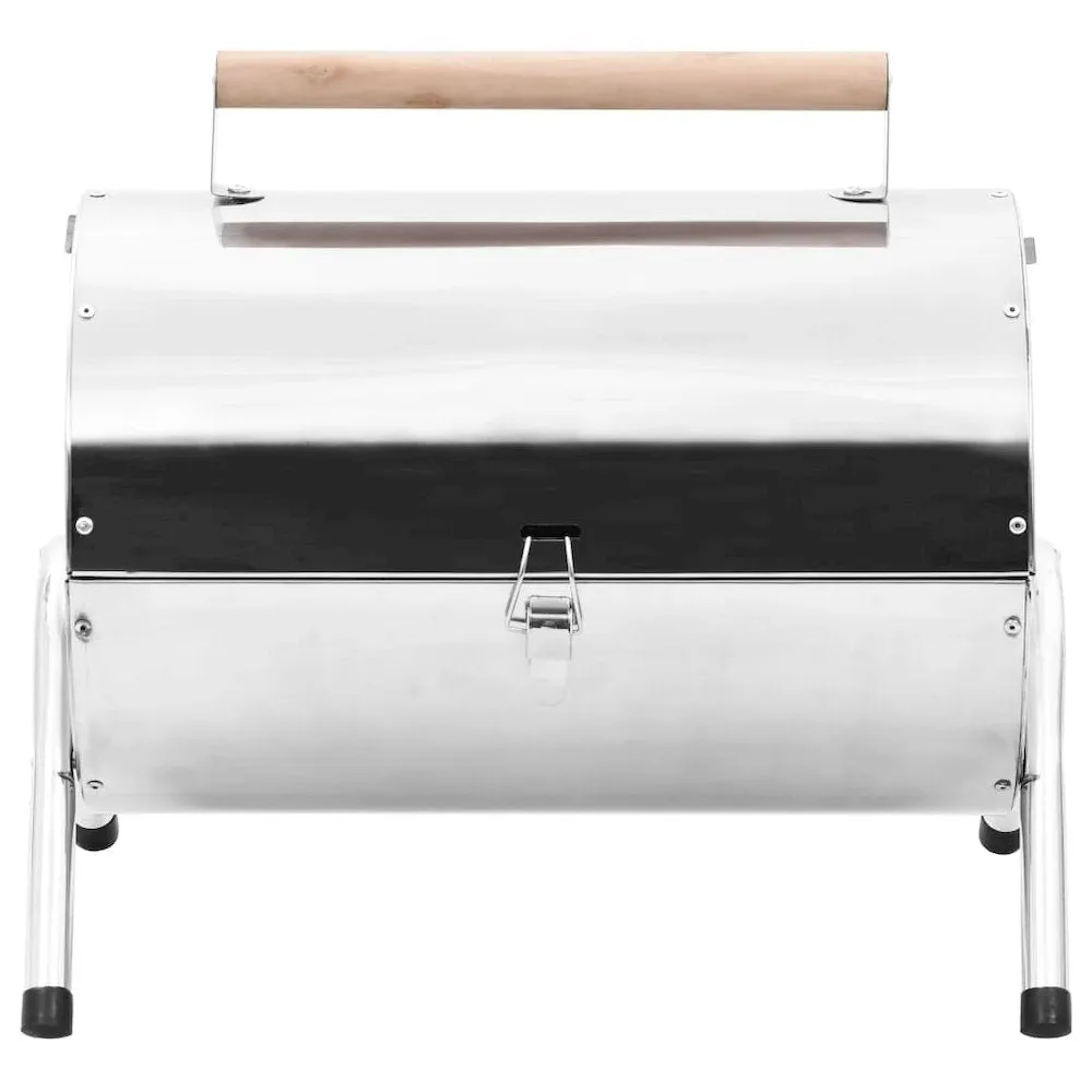 Portable Tabletop Charcoal BBQ Grill Stainless Steel Double Grids - vidaXL