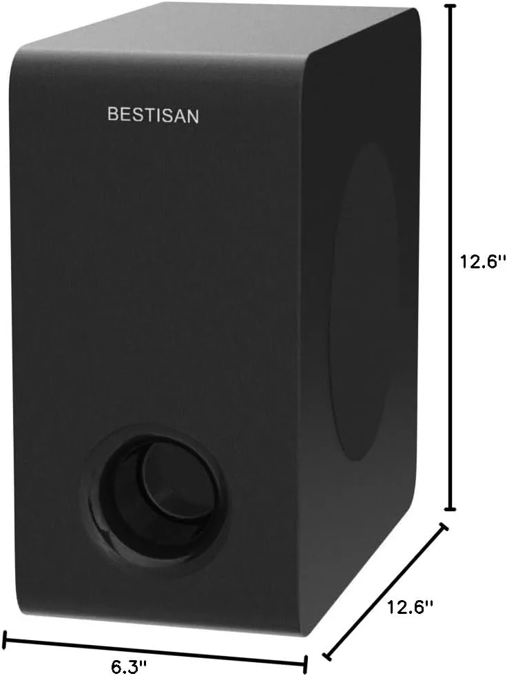 Powered Subwoofer, Bestisan 6.5" Active Home Audio Subwoofer in Compact Design for Receiver,Deep Bass in Black