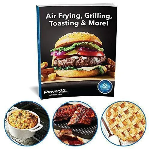 PowerXL Air Fryer Grill 8 in 1 Roast, Bake, Rotisserie, Electric Indoor Grill (6 Piece Accessory Pack), Black