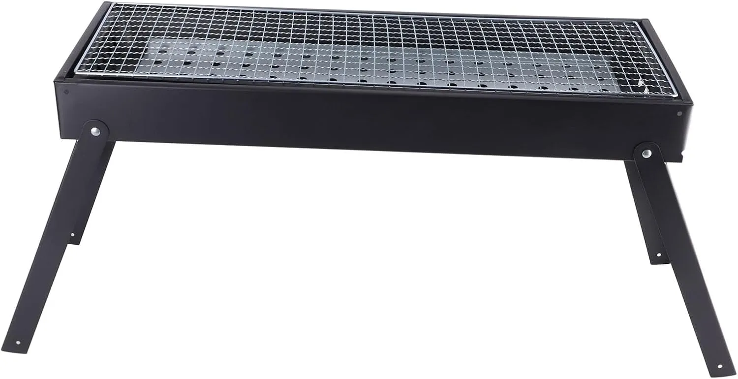 Premium Foldable BBQ Grill, Lightweight Portable Charcoal Barbecue for Home Outdoor Camping Picnic, Large Capacity Grill Net, Heat sturdy Iron and Stainless Steel Constr