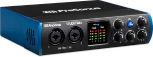 PreSonus Studio 24c 2x2, 192 kHz, USB Audio Interface with Studio One Artist and Ableton Live Lite DAW Recording Software
