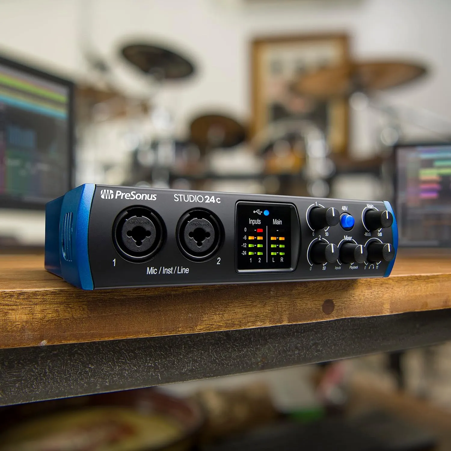 PreSonus Studio 24c 2x2, 192 kHz, USB Audio Interface with Studio One Artist and Ableton Live Lite DAW Recording Software