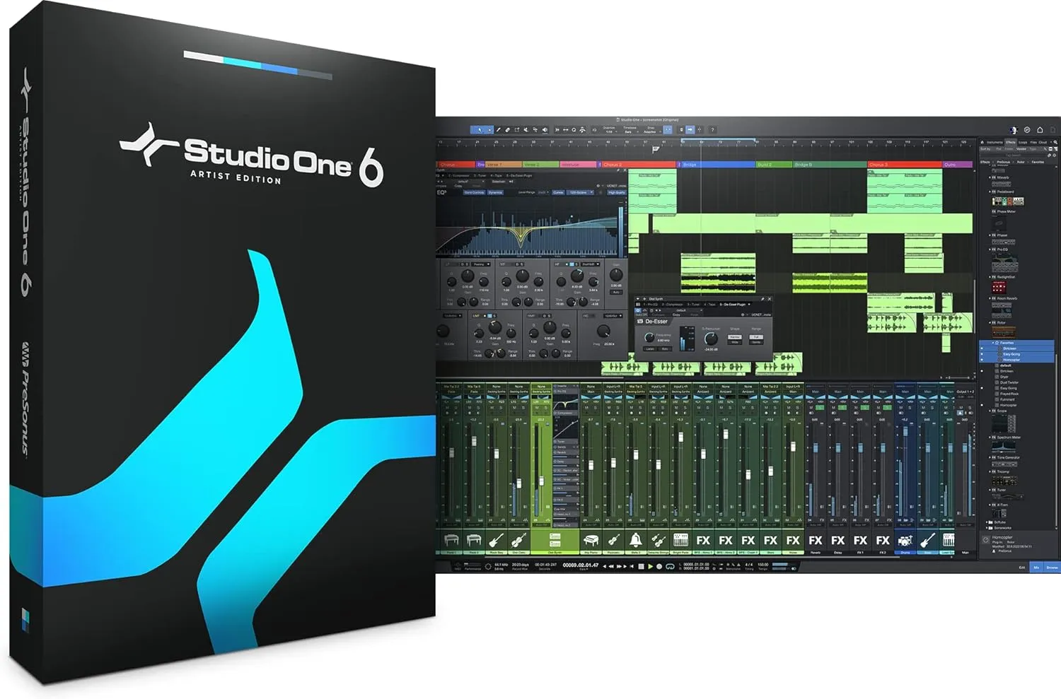 PreSonus Studio 24c 2x2, 192 kHz, USB Audio Interface with Studio One Artist and Ableton Live Lite DAW Recording Software