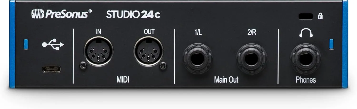 PreSonus Studio 24c 2x2, 192 kHz, USB Audio Interface with Studio One Artist and Ableton Live Lite DAW Recording Software