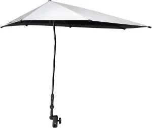Prospo Adjustable Beach Umbrella with Universal Clamp, Portable UPF 50  UV Protection Umbrella for Chair, Wheelchair, Golf Cart, Stroller, Bleacher, Patio