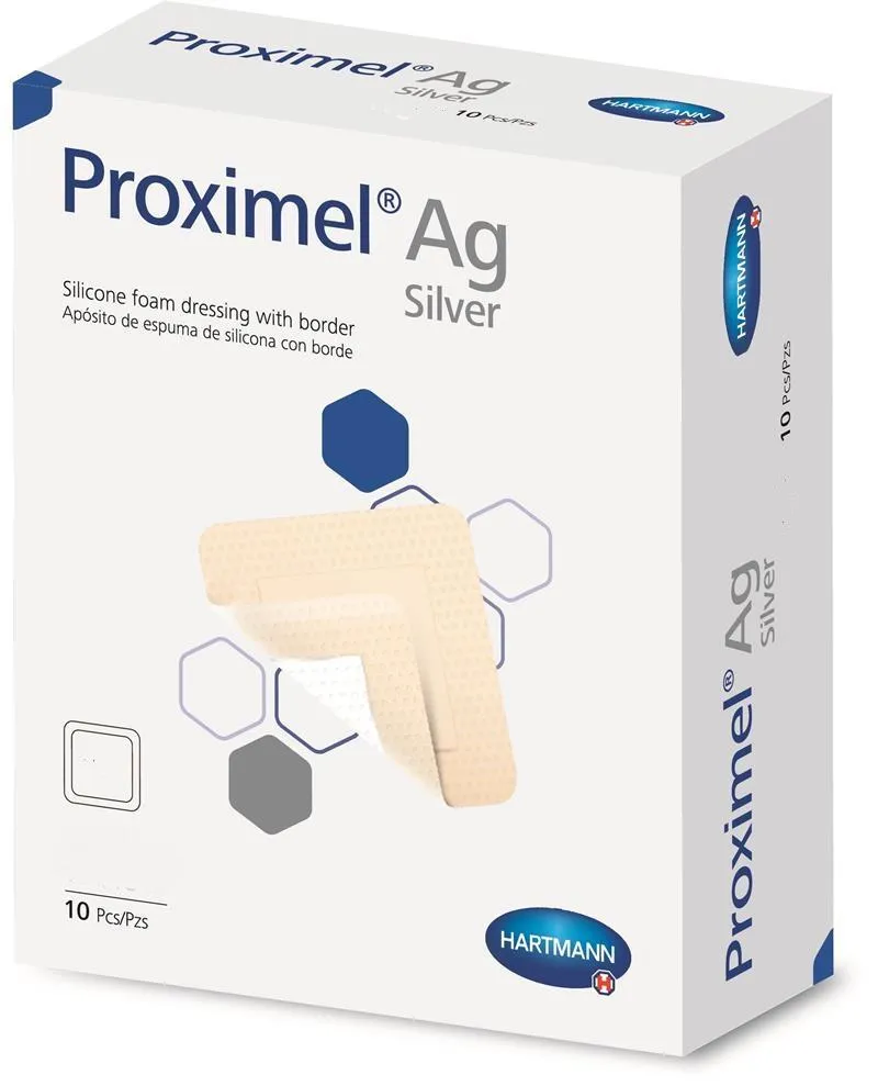 Proximel Ag 15100000 Foam Dressing with Silver, Box of 10