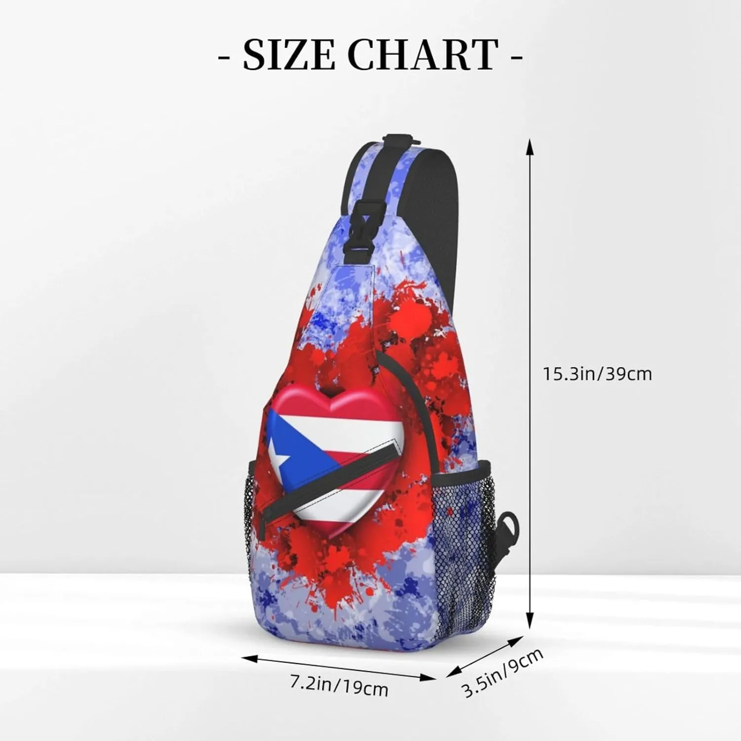 Puerto Rico Flag Sling Bag,Multipurpose Crossbody Backpack Shoulder Chest Bag for Women Men Travel Hiking Daypack