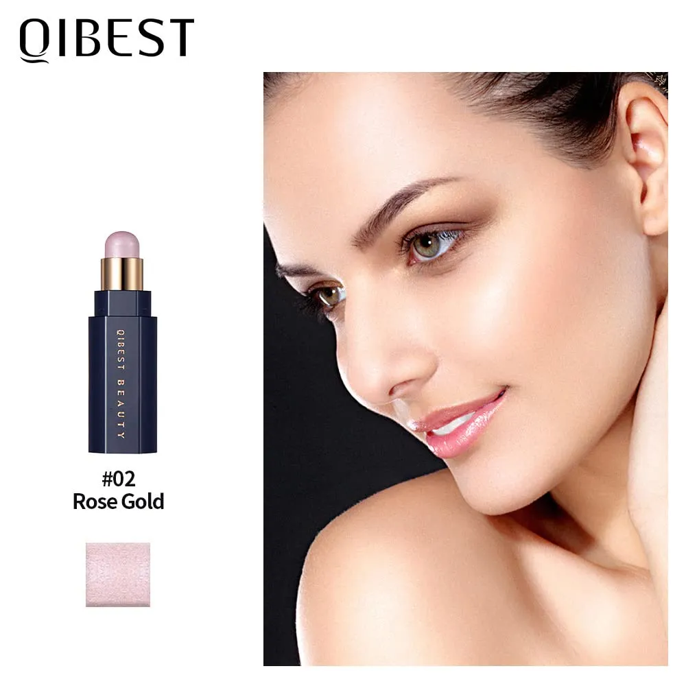 QiBest Highlighter Stick Soft Mist Highlighter Stereo Brightening and Contouring Stick Shadow Contour Concealer Palette Long Wear Cosmetics Makeup Women Gifts Professional (C)