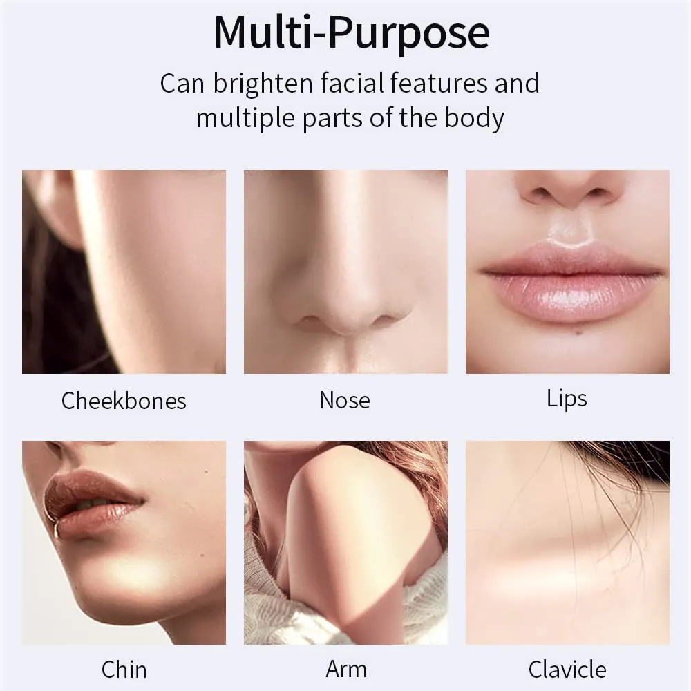 QiBest Highlighter Stick Soft Mist Highlighter Stereo Brightening and Contouring Stick Shadow Contour Concealer Palette Long Wear Cosmetics Makeup Women Gifts Professional (C)