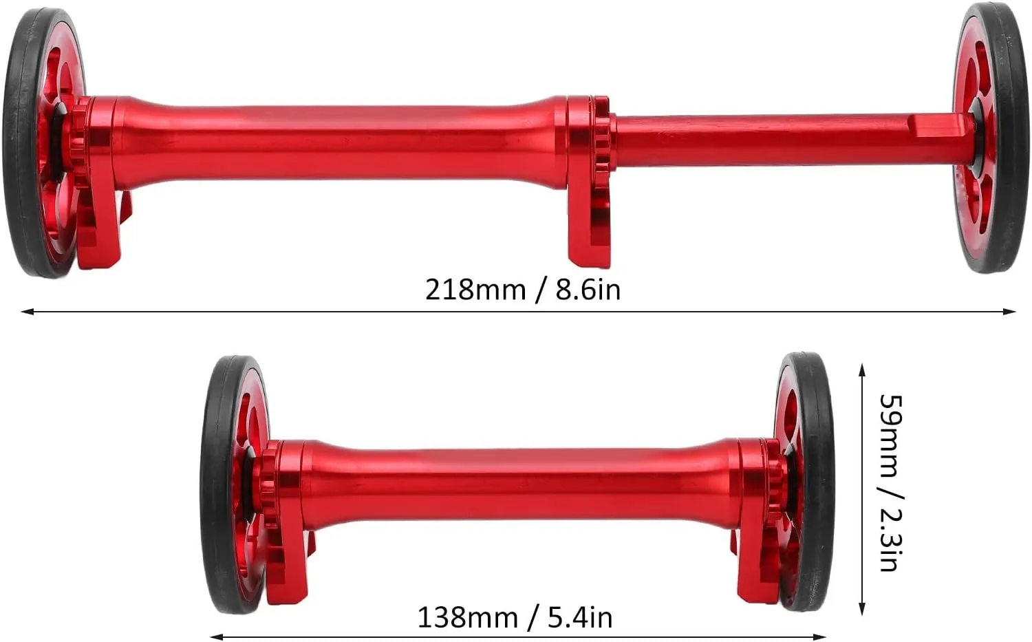 Qiilu Brompton Wheel Extender Brompton Aluminum Alloy Rubber Easy Wheel Extension Bar High Strength Lightweight Telescopic Folding Bike Extension Rod for Brompton 3Sixty