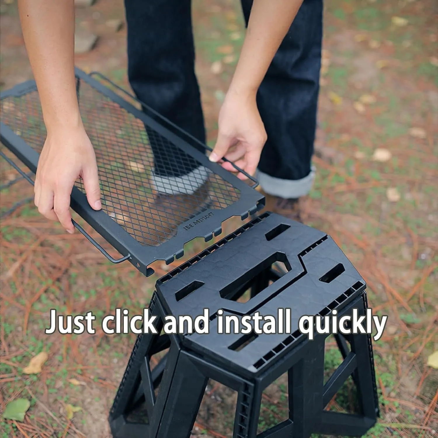 Quick-Setup Compact Camping Table with Detachable Stools - Ideal for Patio & Mountain Camp Sites Lakeside Camping Picnic(Army Green,Stool)
