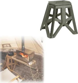 Quick-Setup Compact Camping Table with Detachable Stools - Ideal for Patio & Mountain Camp Sites Lakeside Camping Picnic(Army Green,Stool)