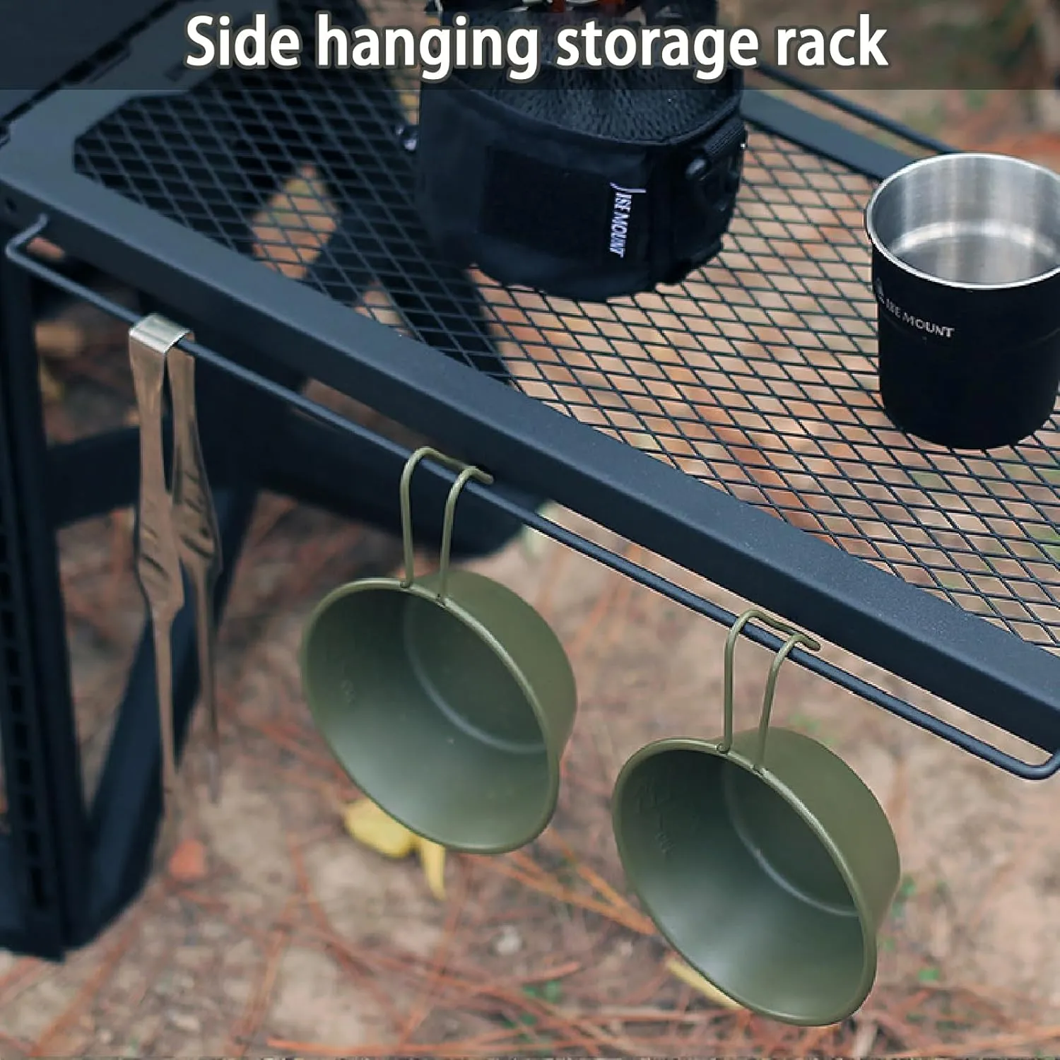 Quick-Setup Compact Camping Table with Detachable Stools - Ideal for Patio & Mountain Camp Sites Lakeside Camping Picnic(Army Green,Stool)