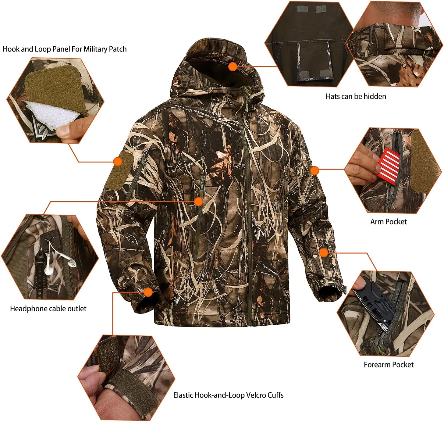Quiet Hunting Clothes Suit Clothing Gear Camouflage Hoodie Jacket Pants