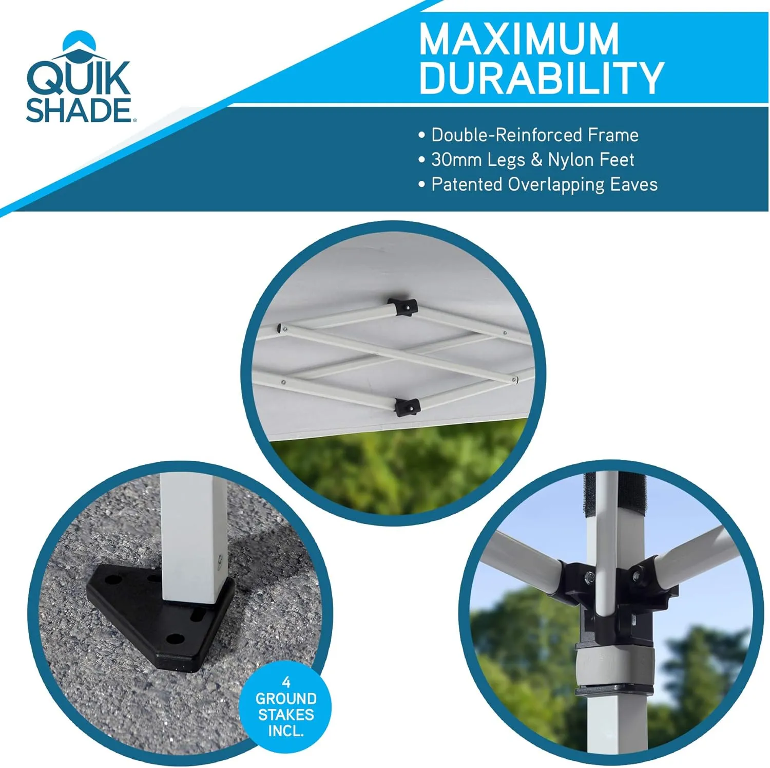 Quik Shade Commercial 10 x 10 ft. Straight Leg Canopy, White