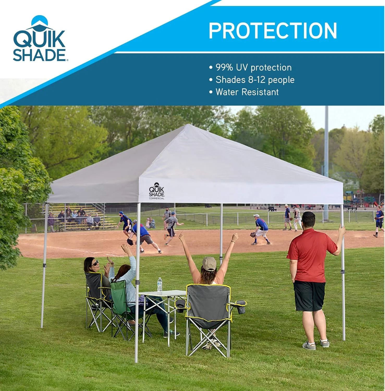Quik Shade Commercial 10 x 10 ft. Straight Leg Canopy, White