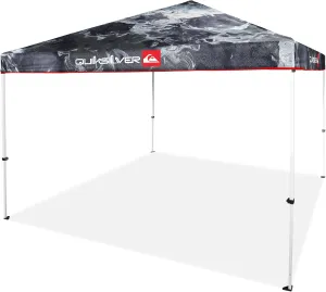 QUIKSILVER 10x10 Pop Up Canopy - Beach Tent with EZ One Push Setup - Outdoor Sun Shade for Beach, Events, Parties, Camping - Gazebo with Wheeled Carry Bag