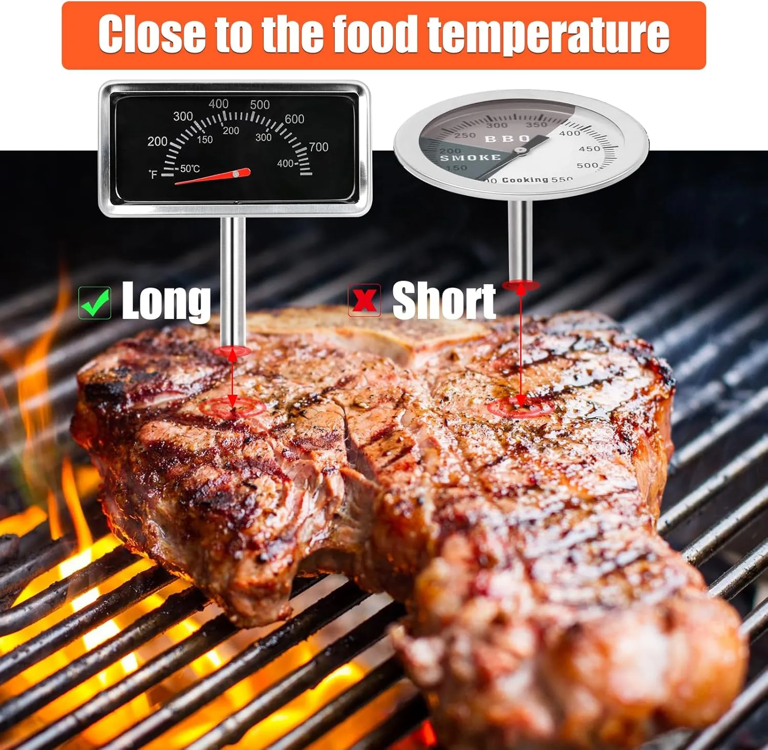 QuliMetal 3.6" Accurate Temperature Gauge for Nexgrill 720-0830A 720-0896 720-0864R, Kenmore 148.23683310 119.16144210 148.23683310 146.23673310 Grills, Replacement for Nexgrill Thermometer