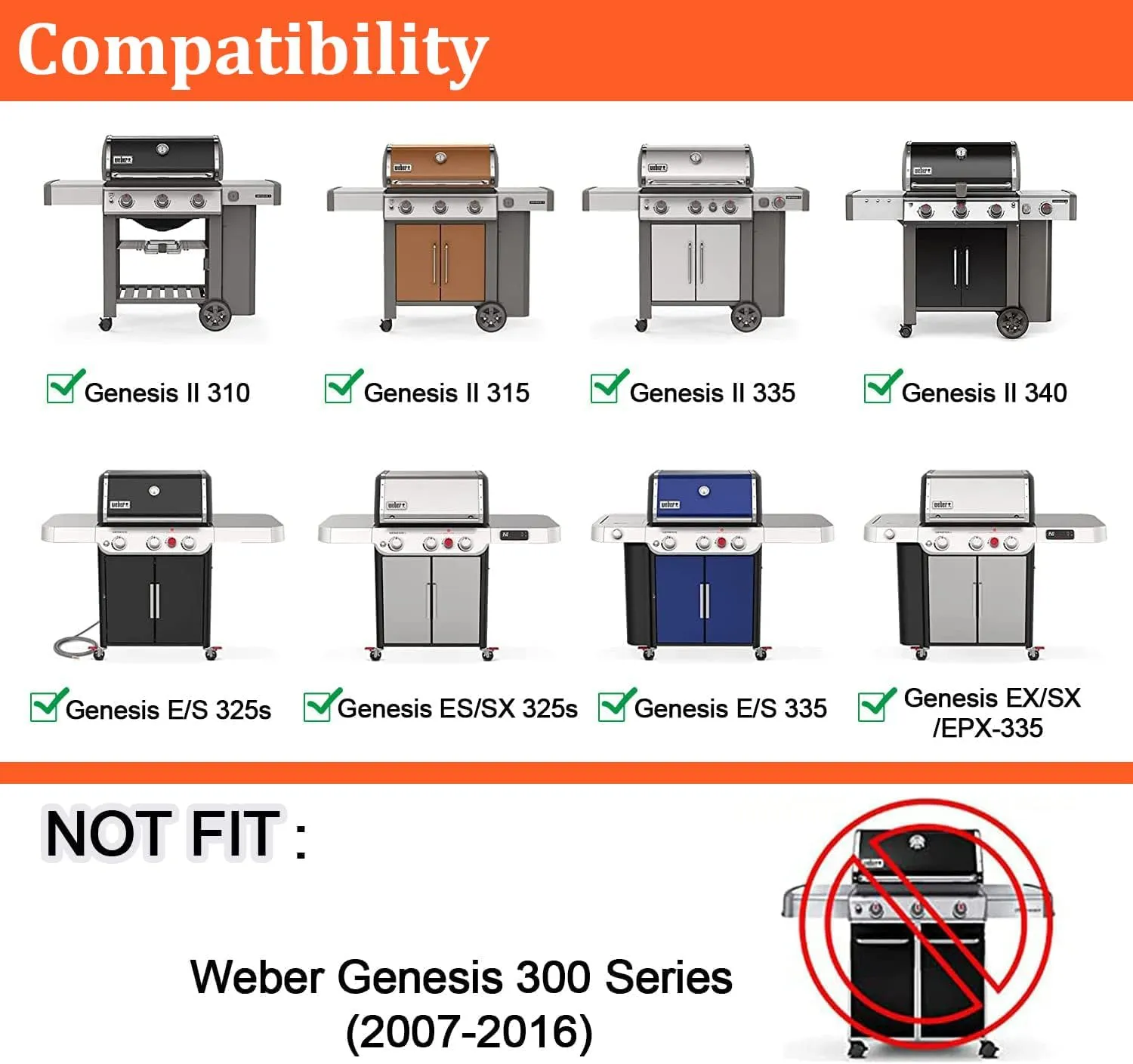 QuliMetal Genesis II Flavorizer Bars for Weber Genesis II/LX 300 Series, Genesis II E310, II E315, II E335 (2017 & Newer) Grills, 17-Inch Porcelain Enameled Steel 66795 Flavorizer Bars for Weber 66032