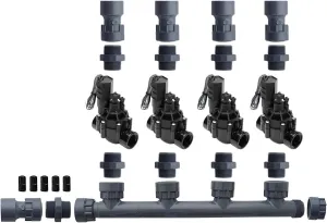 Rain Bird 100DVF Dura Manifold Valve Kit With Flow Control - Slip 100DVF-NPT (4 zone)
